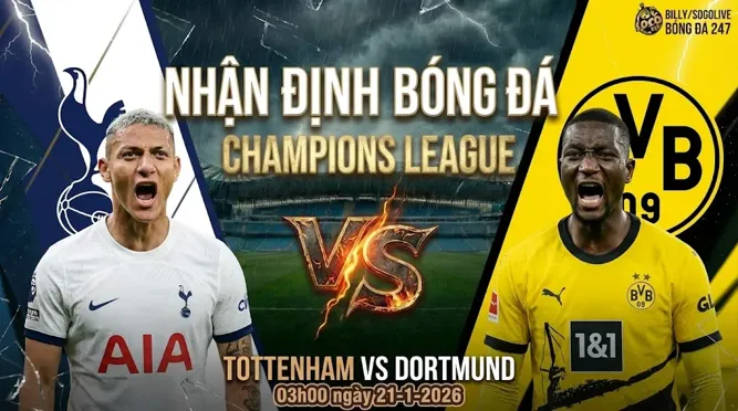 Nhận định bóng đá Tottenham vs Dortmund 03h00 ngày 21/1