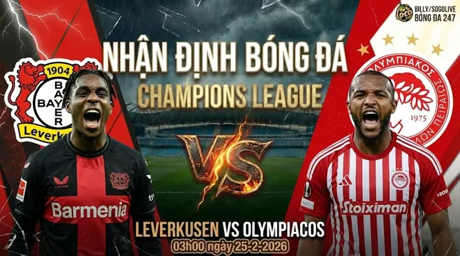 Nhận định bóng đá Leverkusen vs Olympiacos 03h00 ngày 25/2